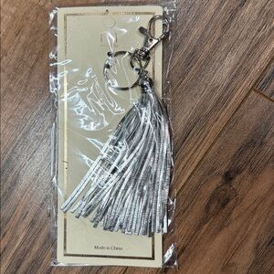 Metallic Tassel Key & Card Holder Charm — Gold, Silver, Black